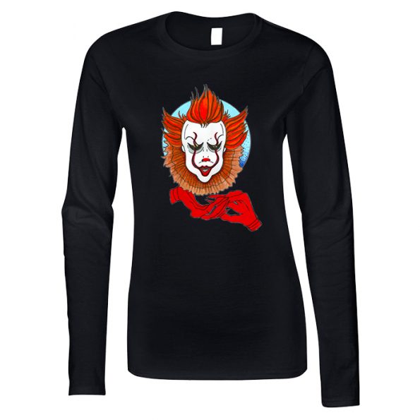 Pennywise-It-Womans-long-sleeve-t-shirt-Black