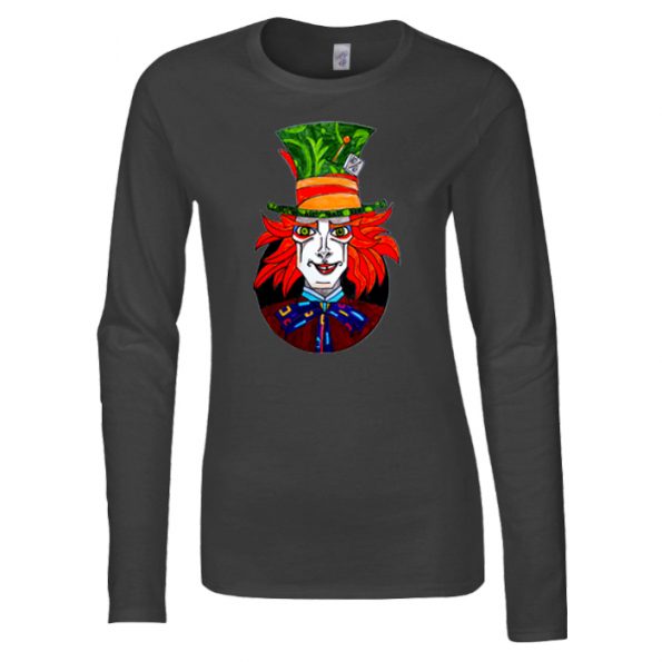 The-Mad-Hatter-Womans-Long-Sleeve-Baseball-T-Shirt-Grey
